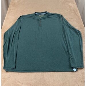 Fair Harbor Henley Shirt Mens size XL Teal Green UPF 50 Recycled Long sleeve EUC